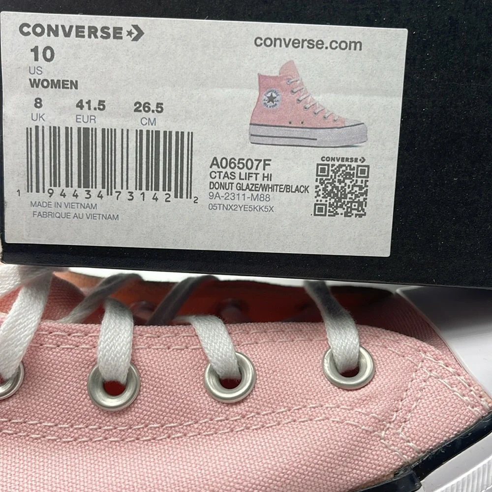 Converse WMNS CTAS LIFT HI DONUT GLAZE/WHITE/BLACK A06507F Platforms Sneakers